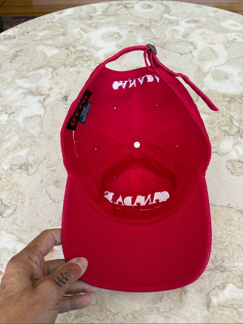 NWOT “Canada’s Not For Sale” Otto Dad Relaxed Fit Baseball Hat Red Adjustable - Picture 6 of 11